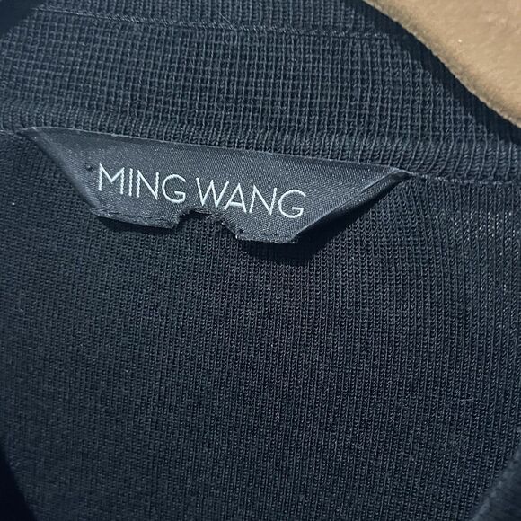 Ming Wang Cardigan Women's XL Black Knit Pink Appliqué Sweater Jacket Eclectic - Picture 5 of 8